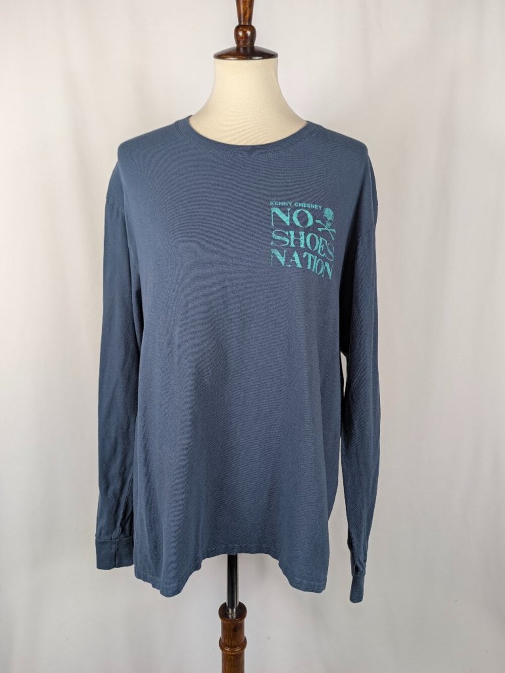 Kenny Chesney No Shoes Nation Long Sleeve T-Shirt Blue Concert Festival Mens XL